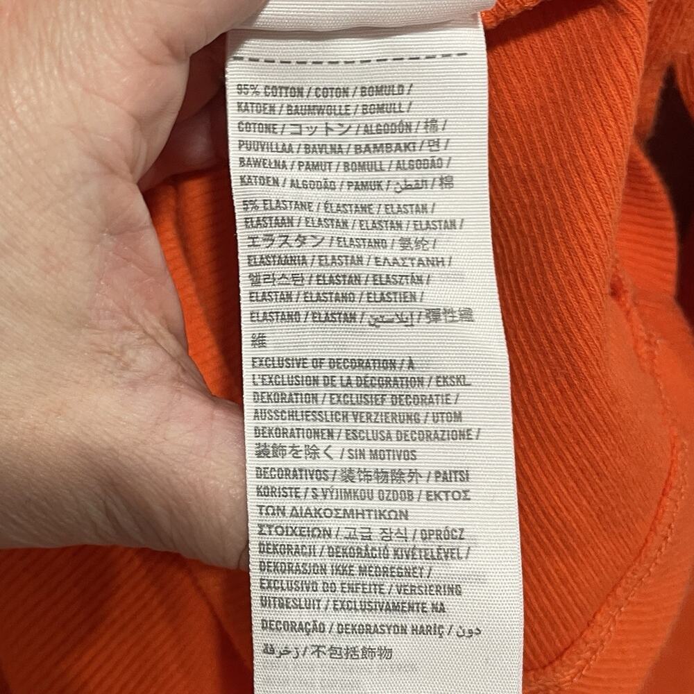 Y2K Abercrombie & Fitch Fitted Ribbed Top Medium Orange Tee Preppy Bella Elena - Picture 5 of 6